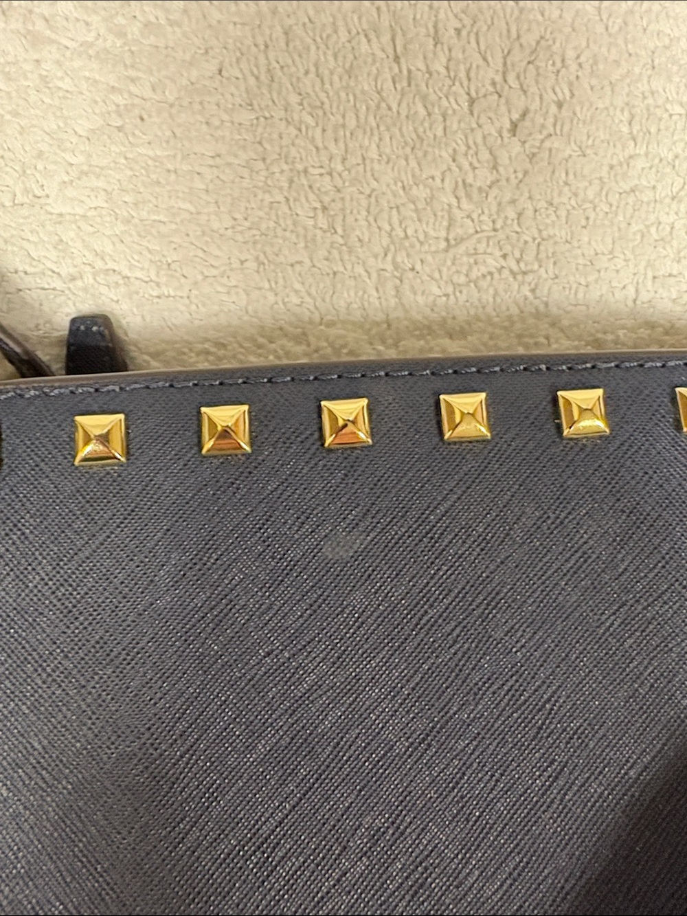 Michael Kors Navy blue small Crossbody with Gold Stud Accents - Picture 16 of 16